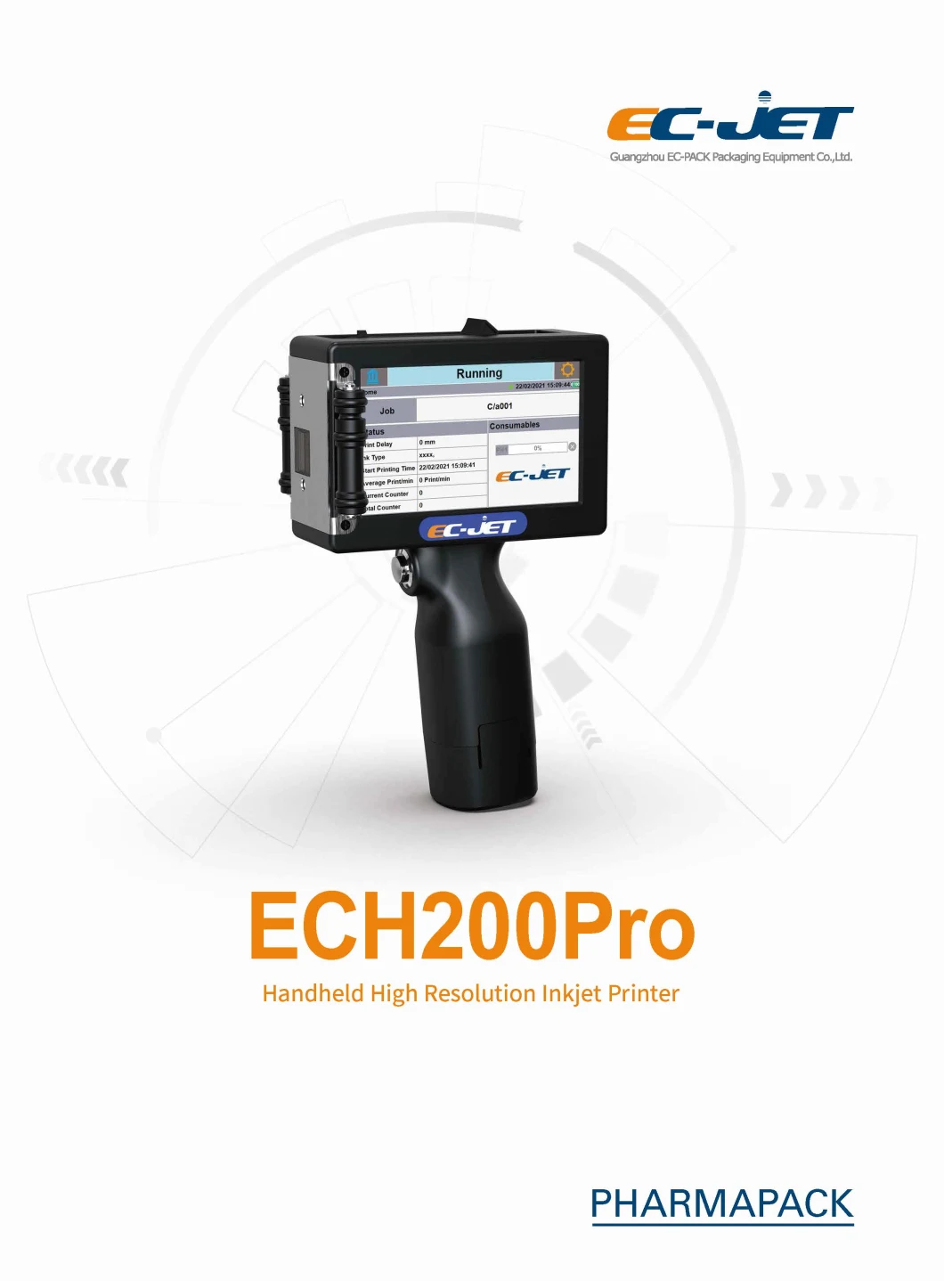 Carton Box Portable Handheld Inkjet Ec-Jet Printer (ECH200PRO)