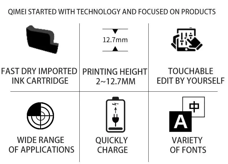 12.7mm Thermal Expiry Date Mini Handheld Inkjet Printer for Egg Plastic Wood